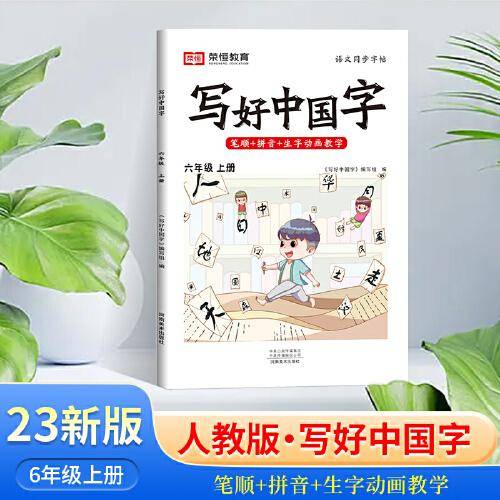 2023秋写好中国字六年级练字帖上册人教版语文教材同步生字笔顺抄写本一课一练临摹描红字帖