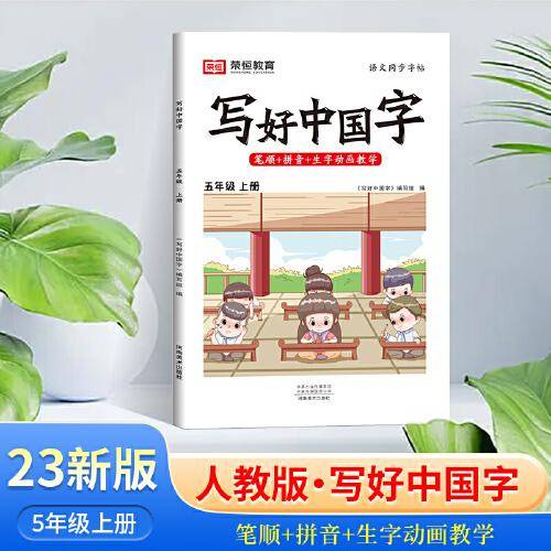2023秋写好中国字五年级练字帖上册人教版语文教材同步生字笔顺抄写本一课一练临摹描红字帖