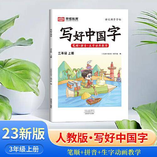 2023秋写好中国字三年级练字帖上册人教版语文教材同步生字笔顺抄写本一课一练临摹描红字帖