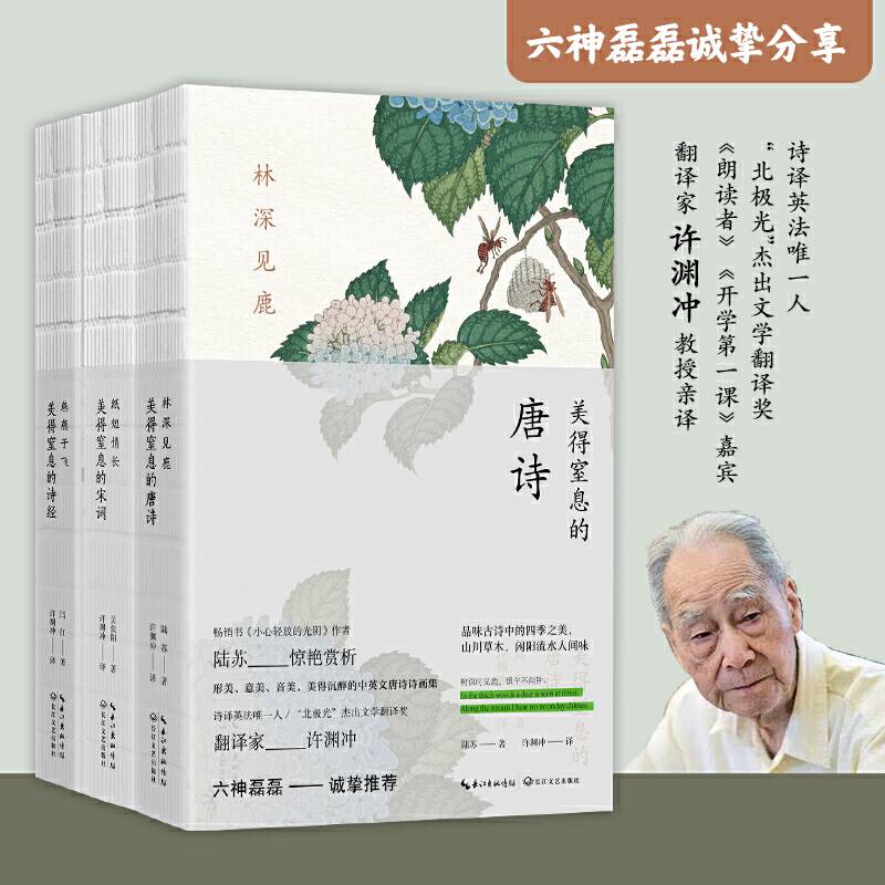 许渊冲：美得让人窒息的唐诗宋词诗经3册套装  最美中英双语诗画集
