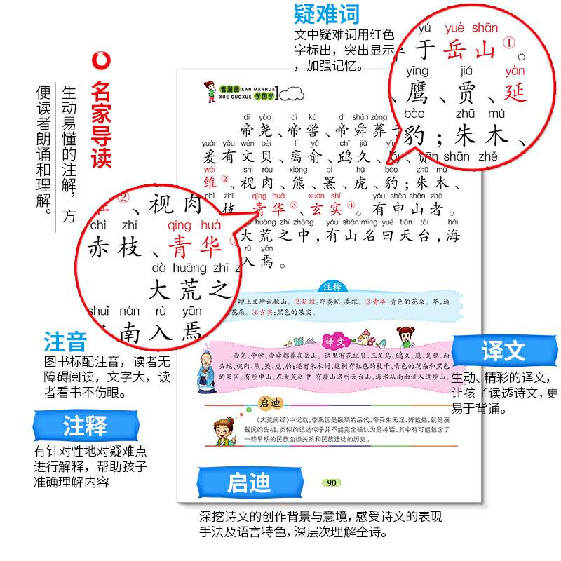 【山海经】看漫画学国学选集注音彩绘青少版经典国学启蒙小学生一年级课外书二年级三年级国学经