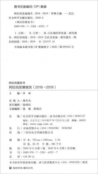 阿拉伯黄皮书：阿拉伯发展报告（2018-2019）