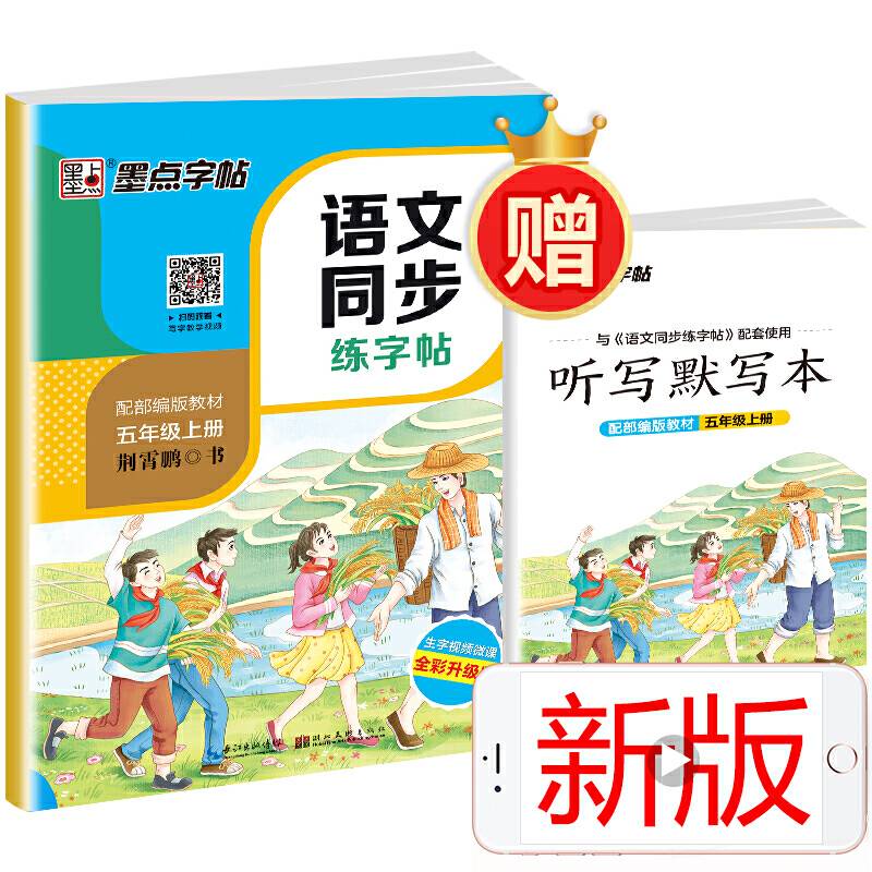 墨点字帖 小学生2020新版语文同步练字帖五年级上册 部编人教版小学语文教材课本同步写字课课练