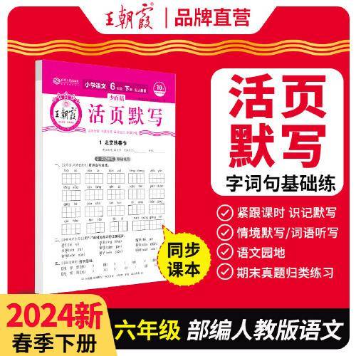 2024王朝霞少而精·活页默写小学六年级6年级语文部编版人教版（下）