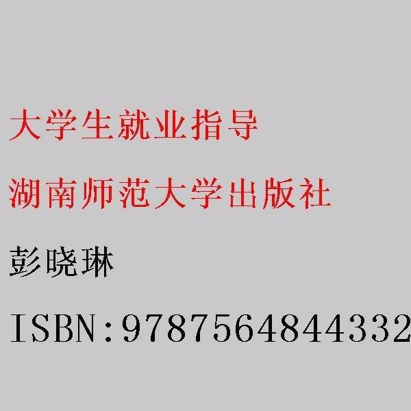 大学生就业指导 彭晓琳 湖南师范大学出版社 9787564844332