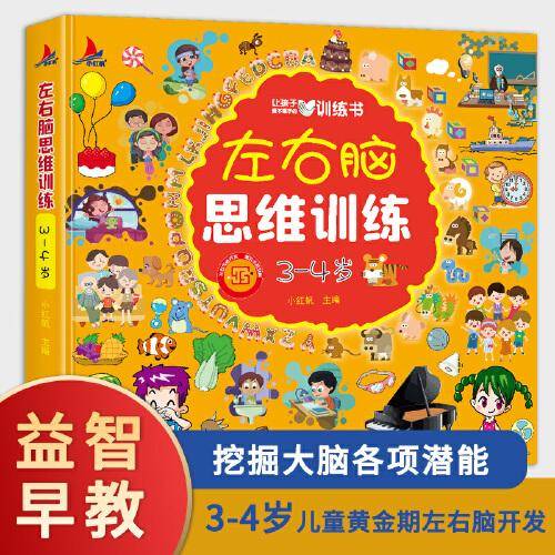 左右脑思维训练3-4岁儿童全脑开发专注力逻辑力想象力益智游戏