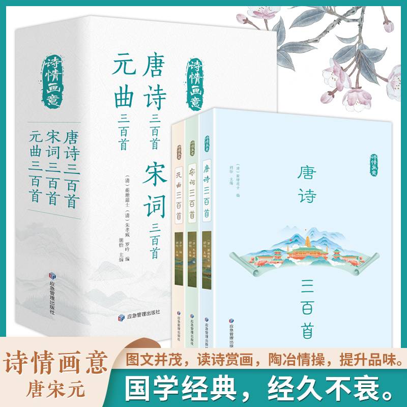 诗情画意：唐诗宋词元曲 套装共3册 古诗词大全集 高中生用鉴赏赏析诗词大会书籍全套 诗集古诗全唐诗宋诗300首鉴赏辞典