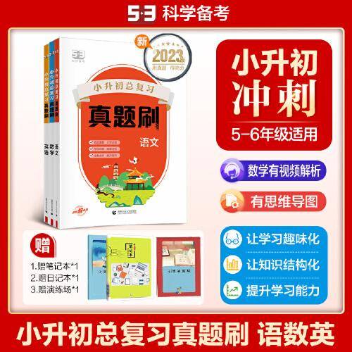 53小升初总复习真题刷套装共6册语文+数学+英语2023版赠小学日记本+青春笔记本+演练场