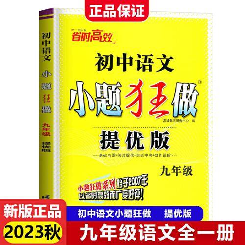 2023秋初中小题狂做提优版九年级语文全一册人教版初三9年级中学教辅练习册同步教材