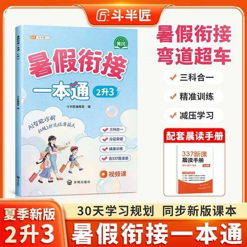 2025斗半匠暑假衔接一本通二升三小学暑假作业语文数学暑假预复习专项训练暑假衔接二升三同步训练练习册