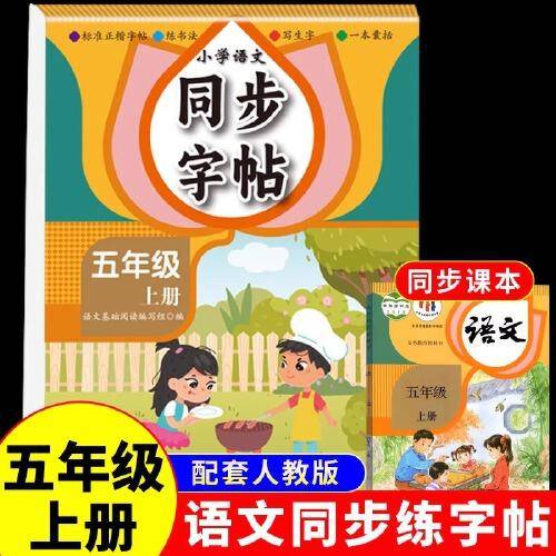 小学语文同步字帖五年级上册每日一练人教版练字帖小学生上学期练字专用正版生字字贴临摹带笔顺笔画正楷书