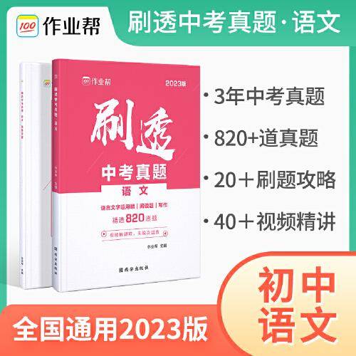 2023版作业帮刷透中考真题 语文基础题中档题必刷题初一初二初三中考初中总复习刷题练习册详解全刷