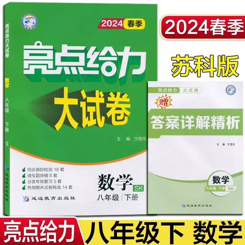 2024春亮点给力大试卷八年级数学下册苏科版初二8年级专项高效训练同步跟踪检测分类练习教辅书