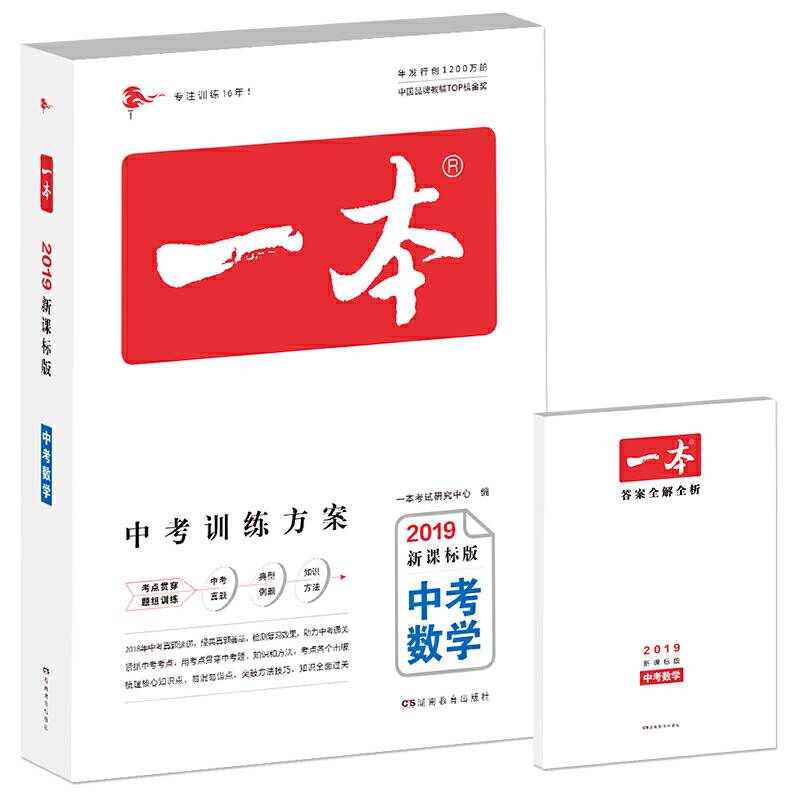 2019年中考数学 版 一本中考训练方案 专注训练16年