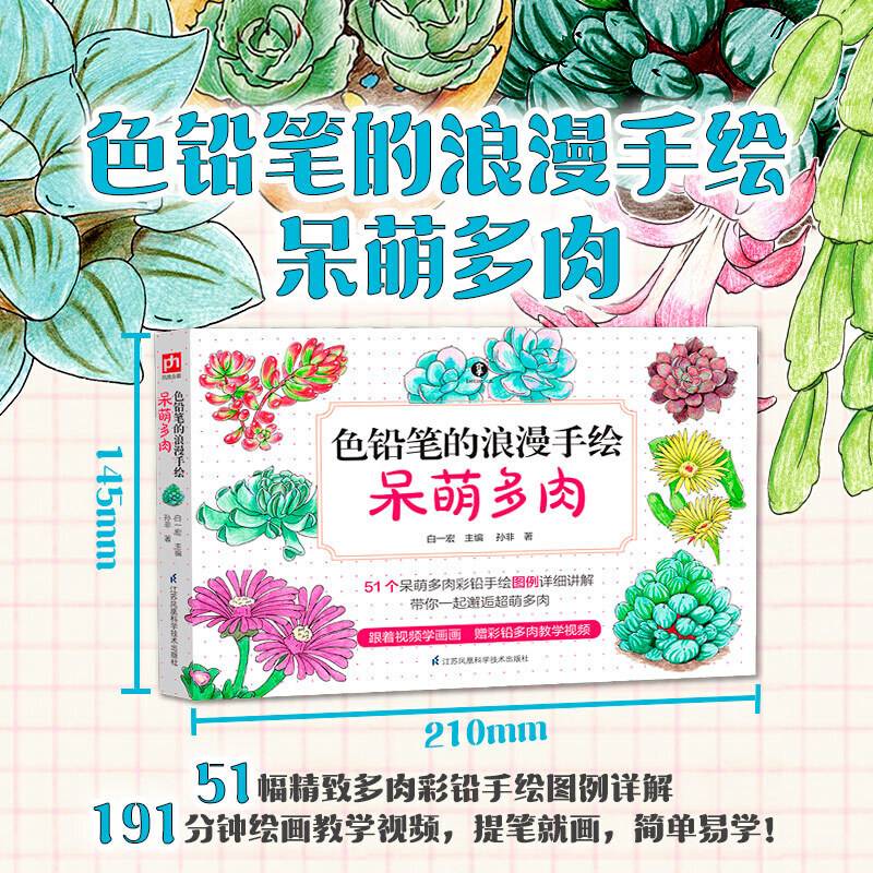 色铅笔的浪漫手绘 呆萌多肉