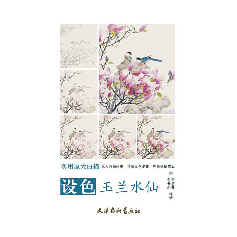 设色玉兰水仙