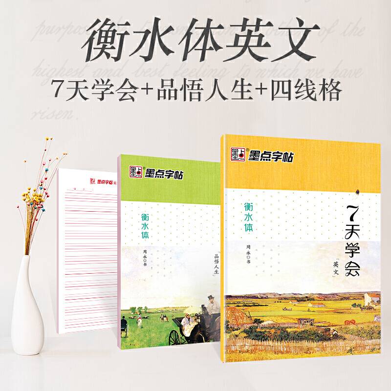 墨点字帖每天一篇美丽英文品悟人生衡水体英文字帖7天学会英语字帖套装