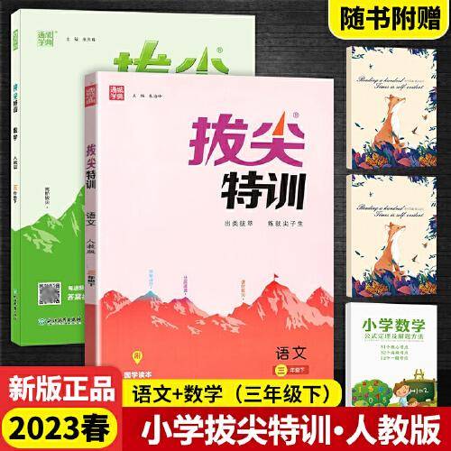 2023春小学拔尖特训三年级下册语文+数学RJ人教版（全2册）