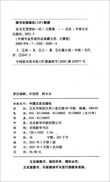 有关艾贷贷的一切（中国专业作家作品典藏文库.王棵卷）