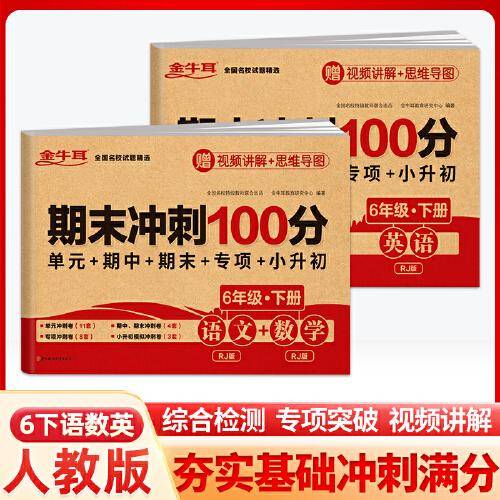 2024春小学期末冲刺100分语文数学英语试卷测试卷全套 六年级下册RJ人教版 活页卷 6年级同步练习册专项训练单元期中期末模拟考试真题试卷