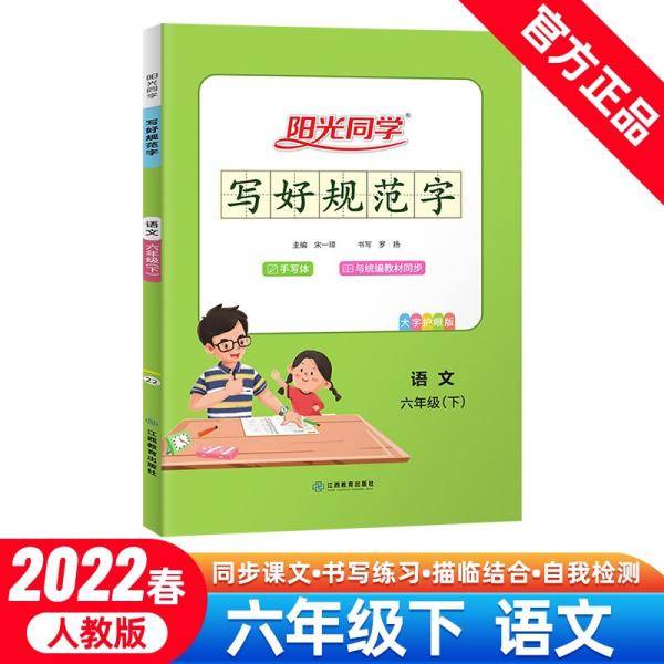 阳光同学写好规范字语文6年级下册人教版2022春