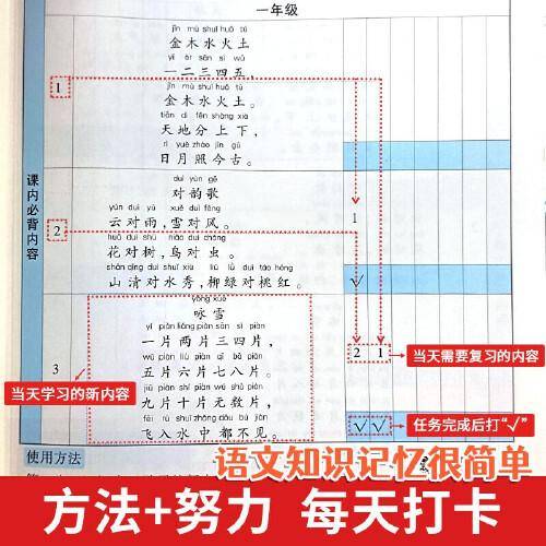 2022新版培优小学语文必背打卡计划351篇B（适合3-4年级）