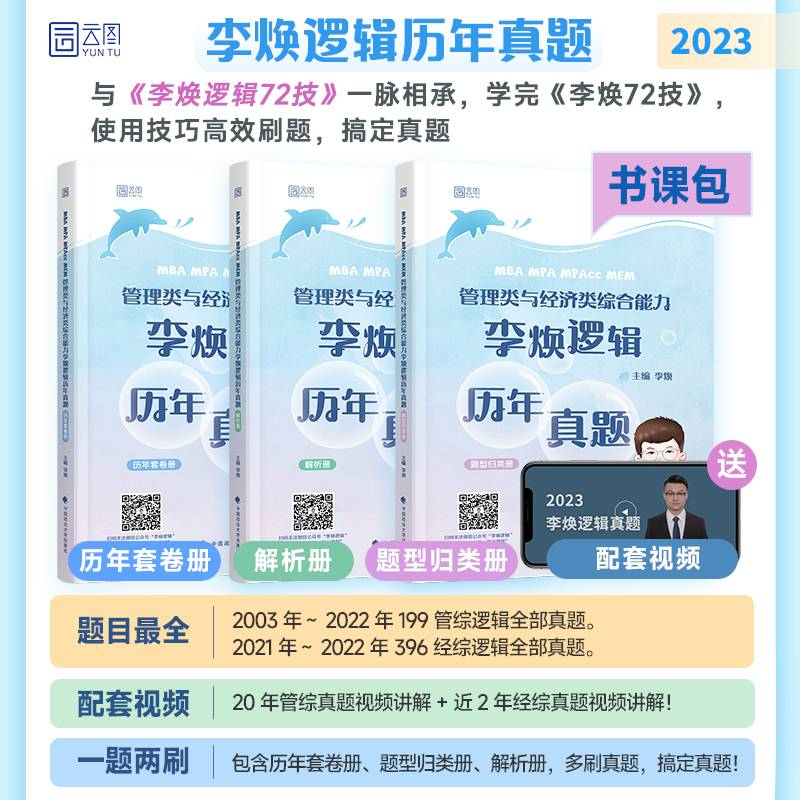 2023考研 MBA MPA MPAcc MEM 管理类与经济类综合能力李焕逻辑历年真题 海绵