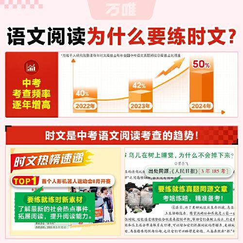 2026万唯中考八年级语文时文阅读真题同源时文精读专项训练