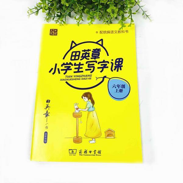 22版田楷田英章小学生写字课六语上人教（骑马钉）