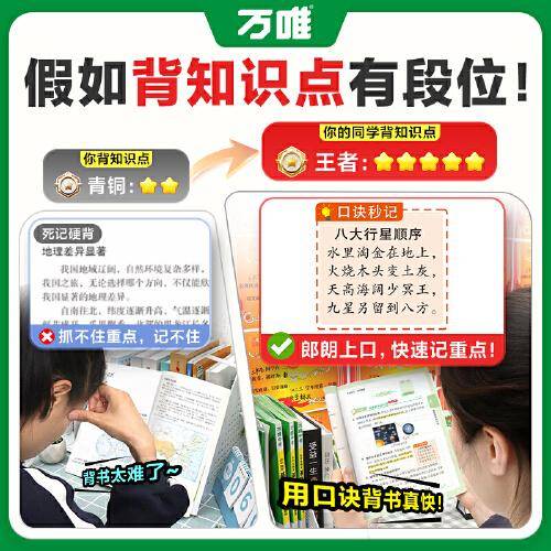 2025新书万唯中考口诀秒记地理初中小四门必背知识点