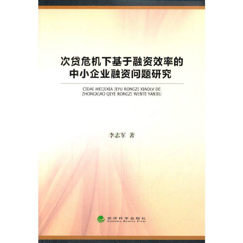 次贷危机下基于融资效率的中小企业融资问题研究