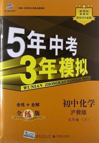 曲一线初中化学九年级下册沪教版2021版初中同步5年中考3年模拟五三