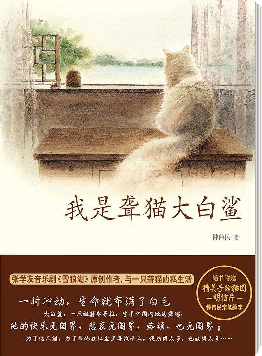 《我是聋猫大白鲨》张学友超人气音乐剧《雪狼湖》原创作者爱猫如命的钟伟民与一只聋猫“大白鲨”的私生活，为了这只猫为了带他在红尘里寻找净土